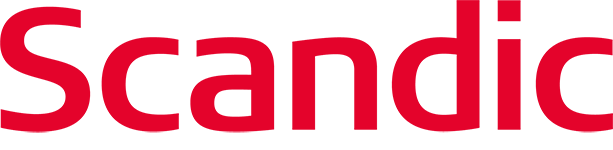 Rotes Logo von Scandic Hotels